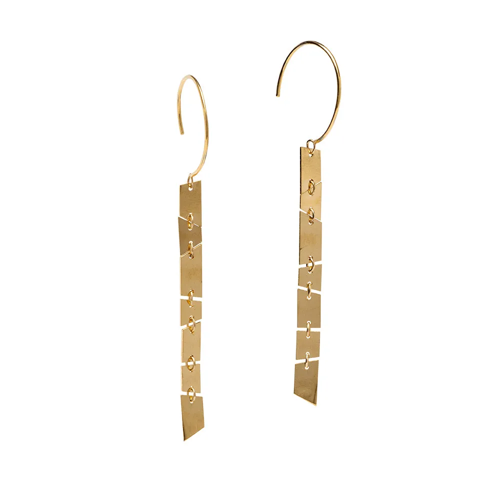 faceted link earrings