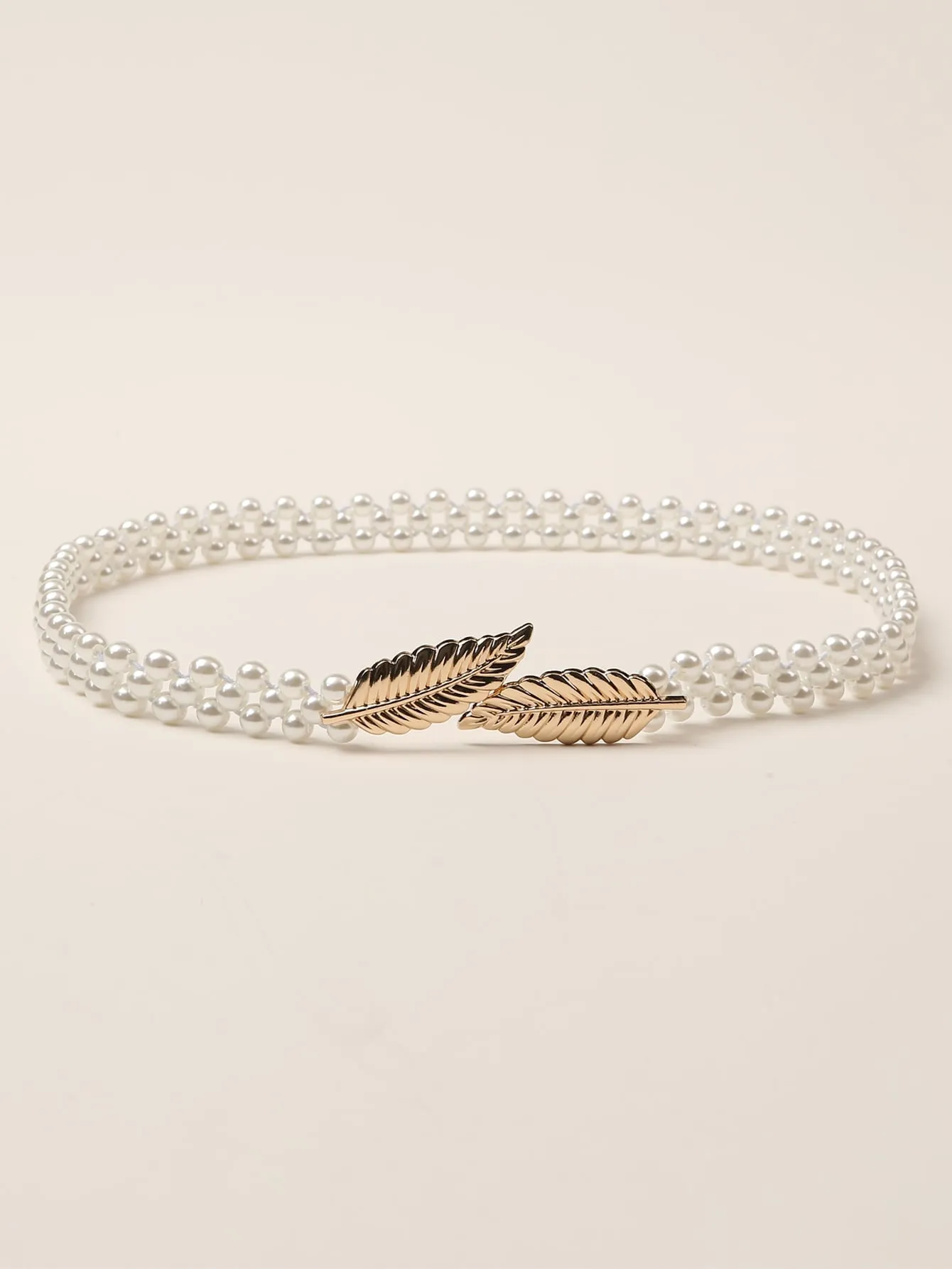 Faux Pearl Beaded Belt - White- FD ⚡