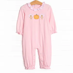 Festival Feast Applique Romper, Pink