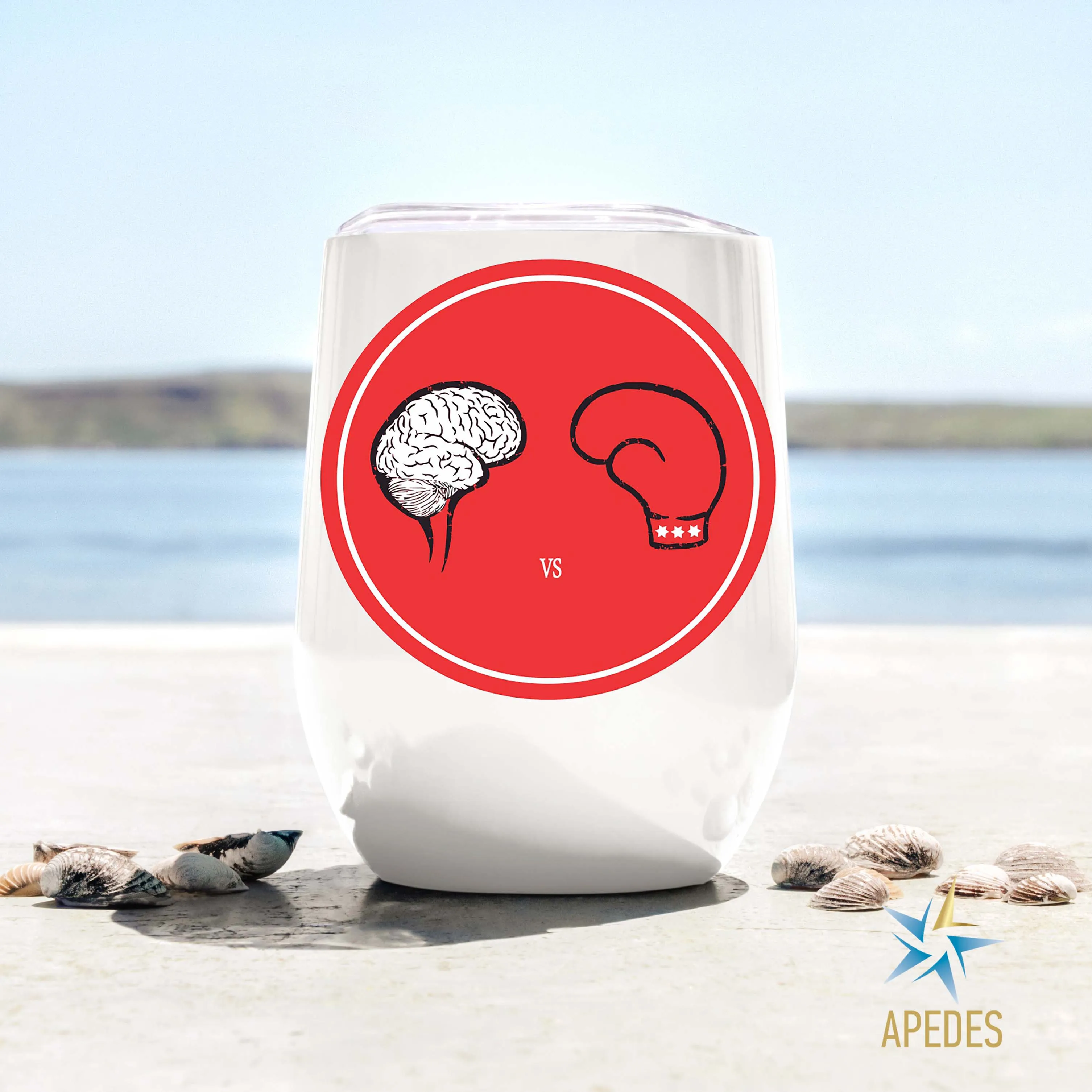 Fist Against Brain Stainless Steel Stemless Wine Cup 12 OZ