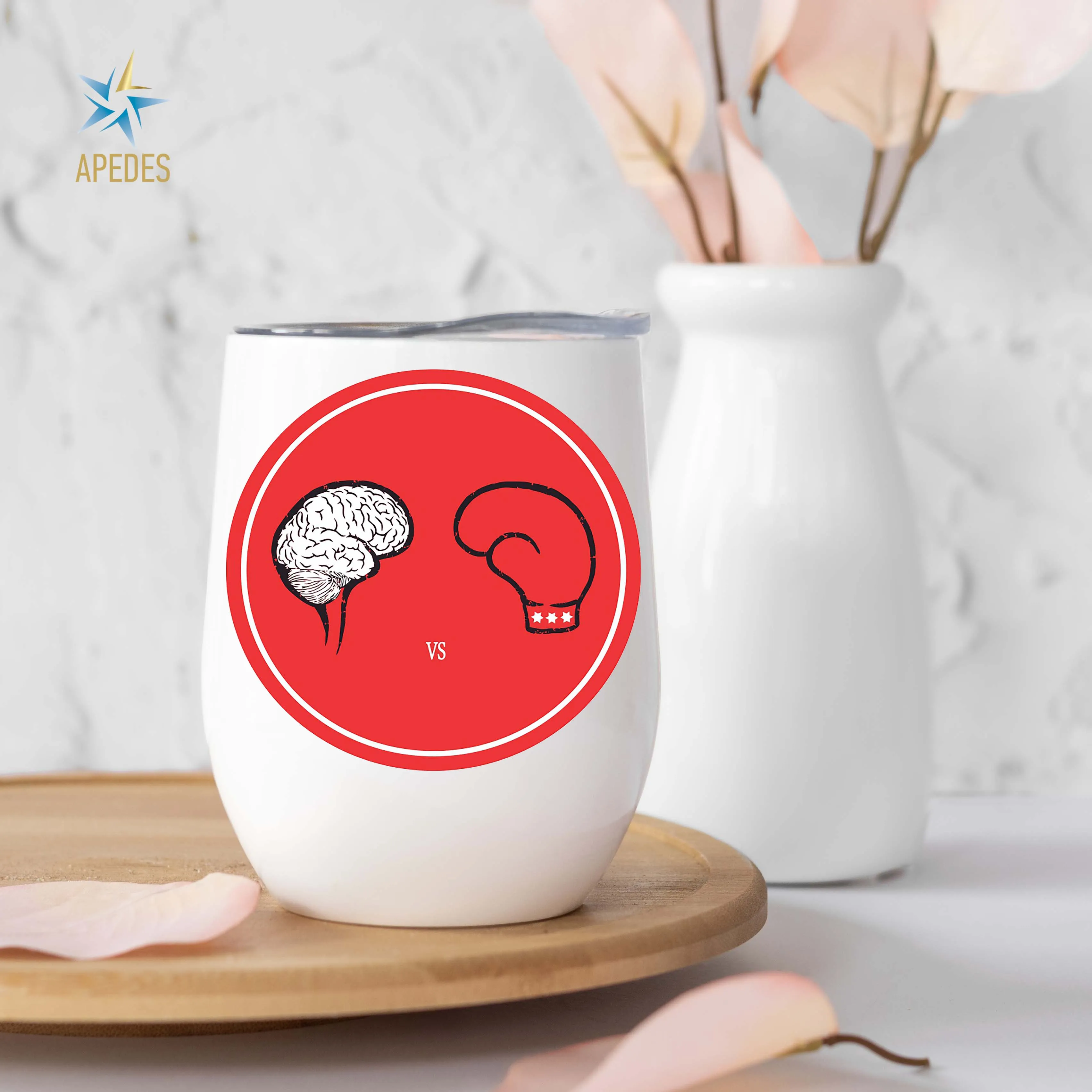 Fist Against Brain Stainless Steel Stemless Wine Cup 12 OZ