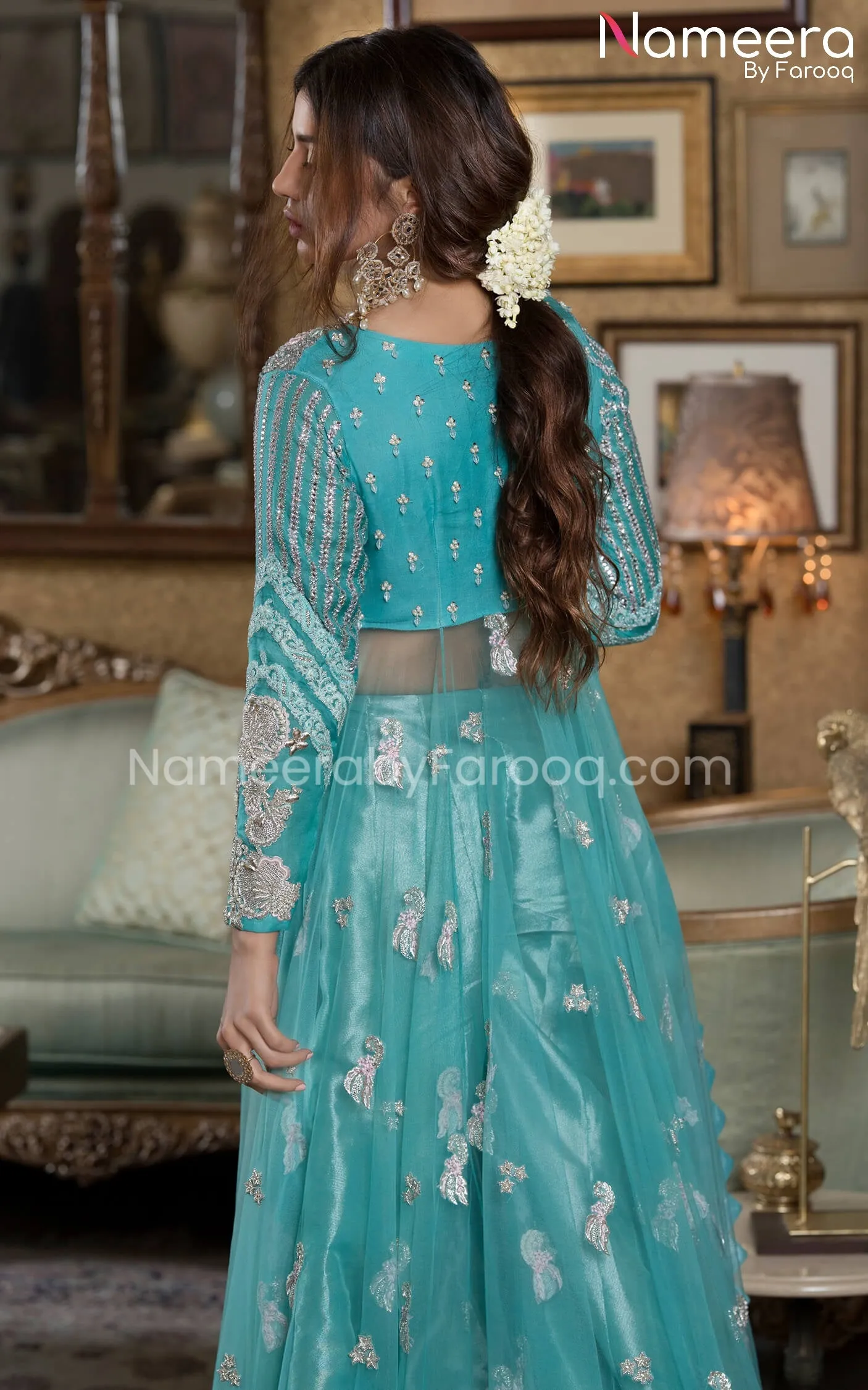 Floor Length Bridal Frock Pakistani Dress Online #BS532
