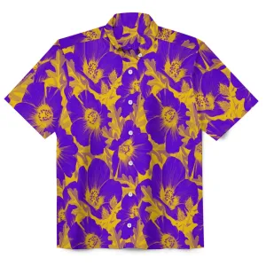 Flower Printed Button-Down Short Sleeve Shirt 2409011519