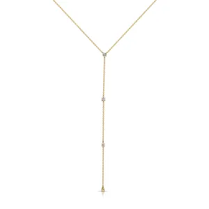 Four Diamond Lariat Necklace