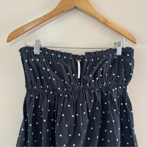 Free People Molly Babe Tunic Black and White Polka Dot Dress Size Large
