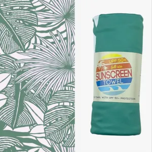 Full Size UPF 50  Sunscreen Towel (Tropical Green)