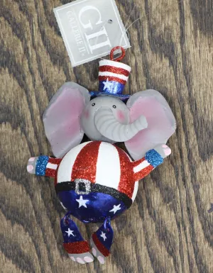 Gallerie II Republican USA Elephant Ornament