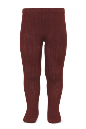 Garnet Ribbed Tights