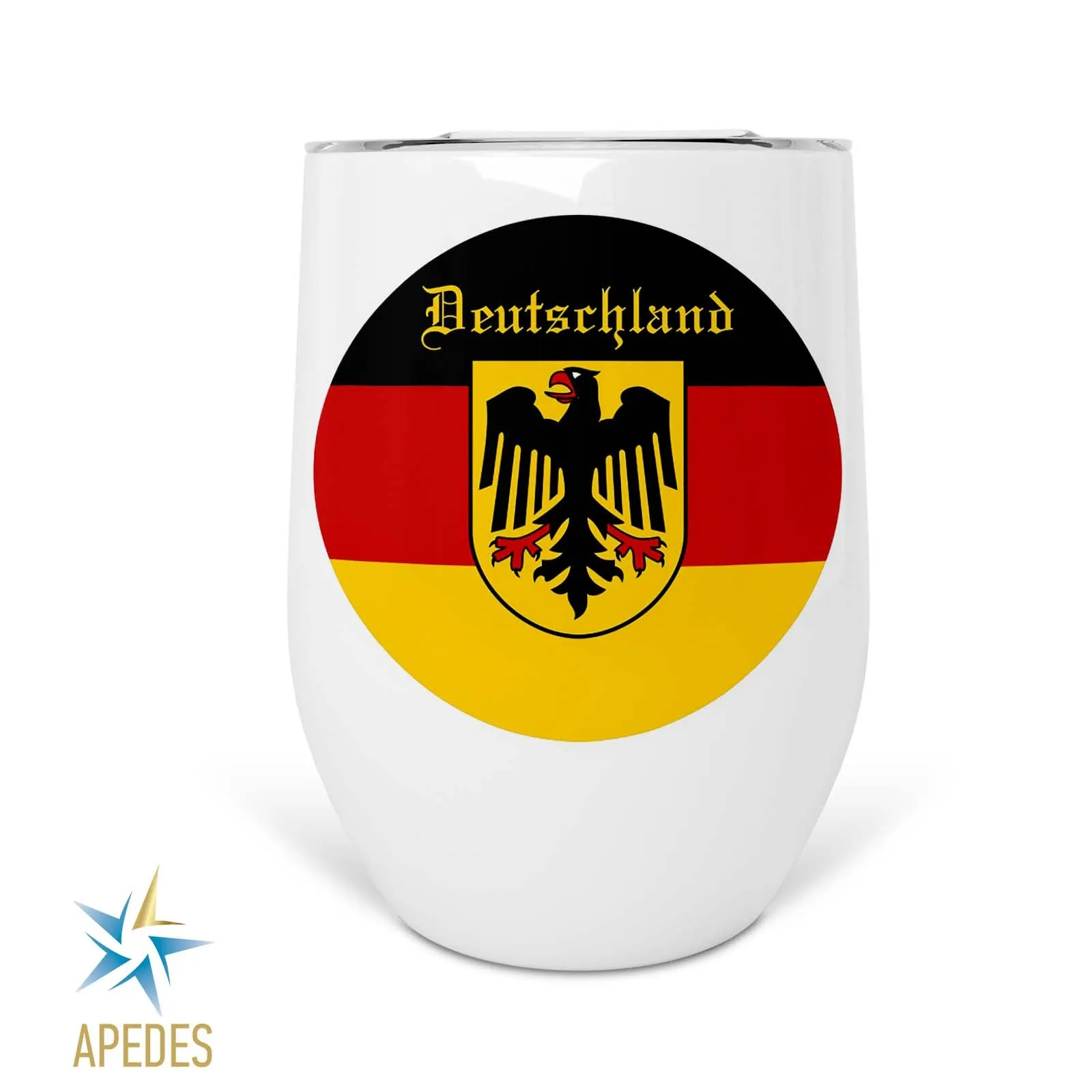 Germany Flag Stainless Steel Stemless Wine Cup 12 OZ