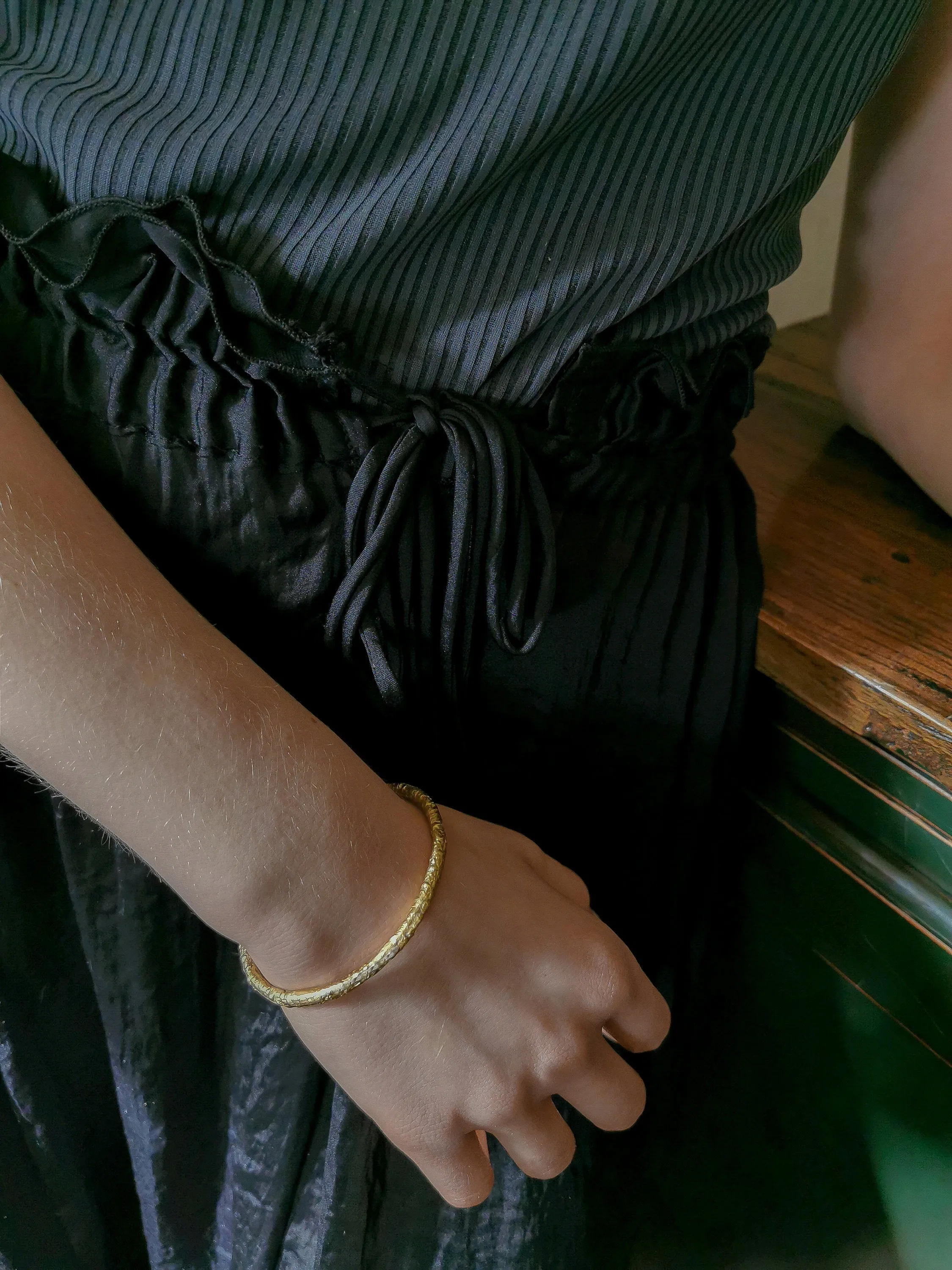 Gold Branch Open Bangle Bracelet