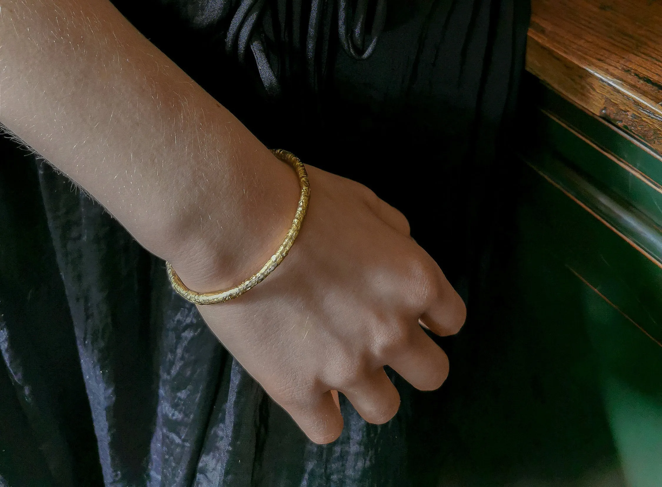 Gold Branch Open Bangle Bracelet