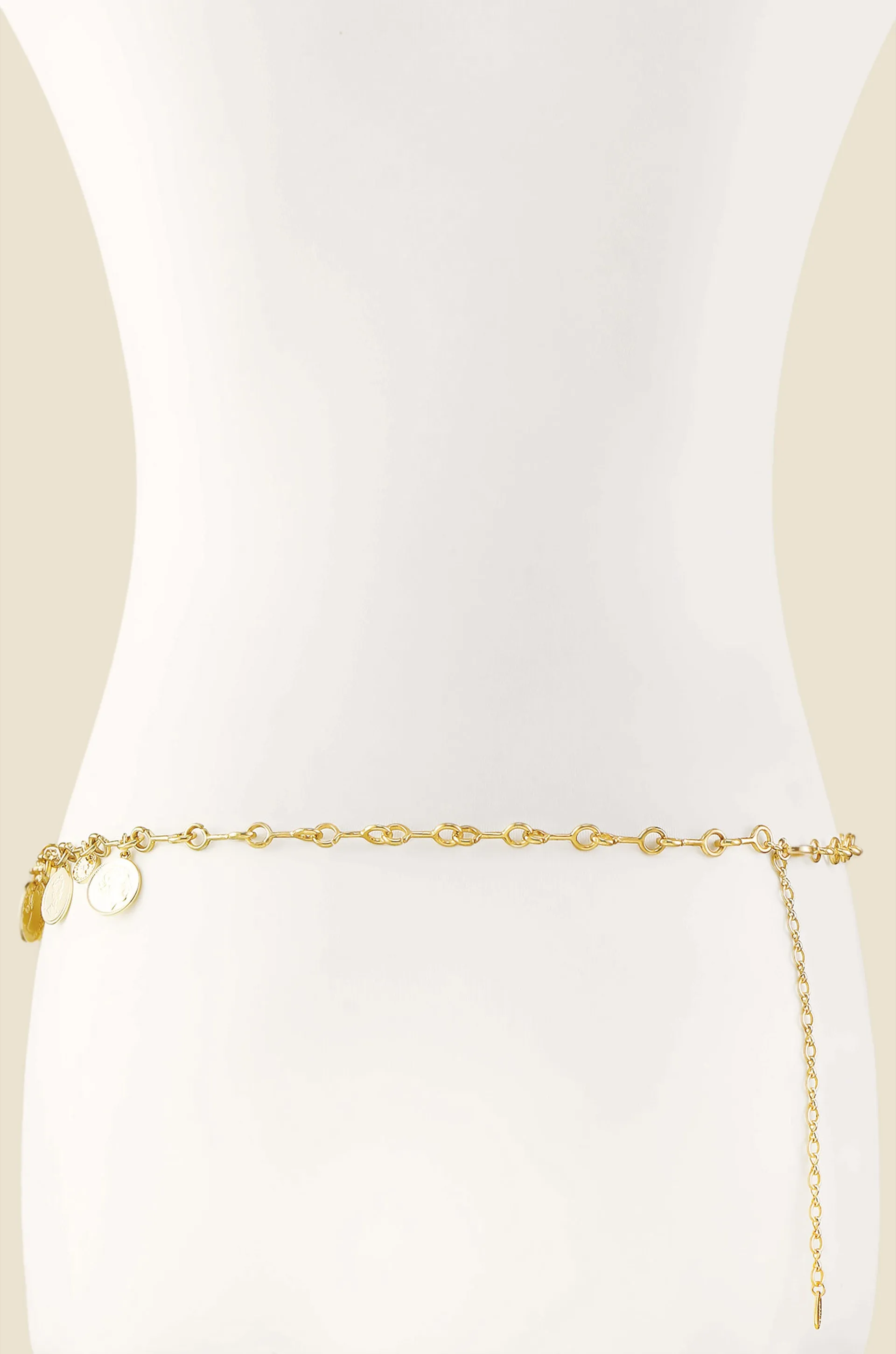 Gold Dangle Coin & Chain Belt