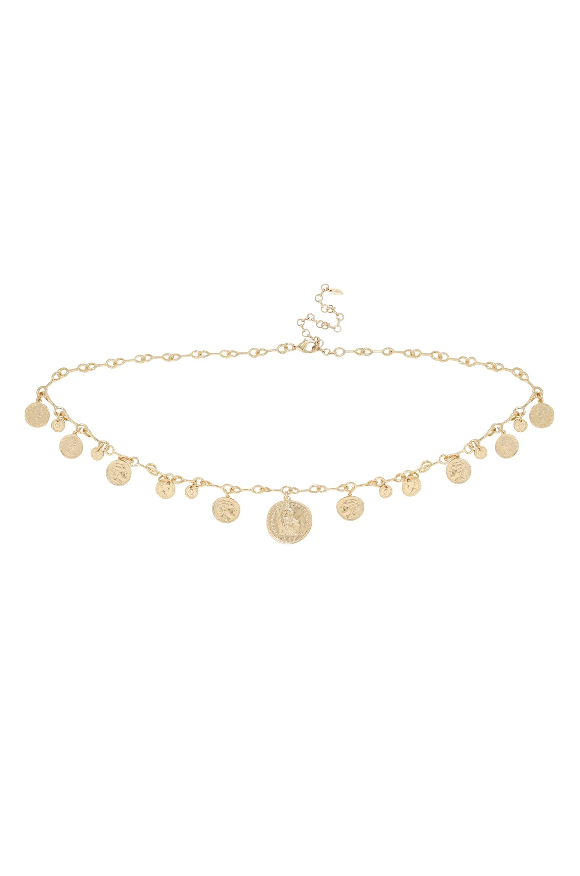 Gold Dangle Coin & Chain Belt