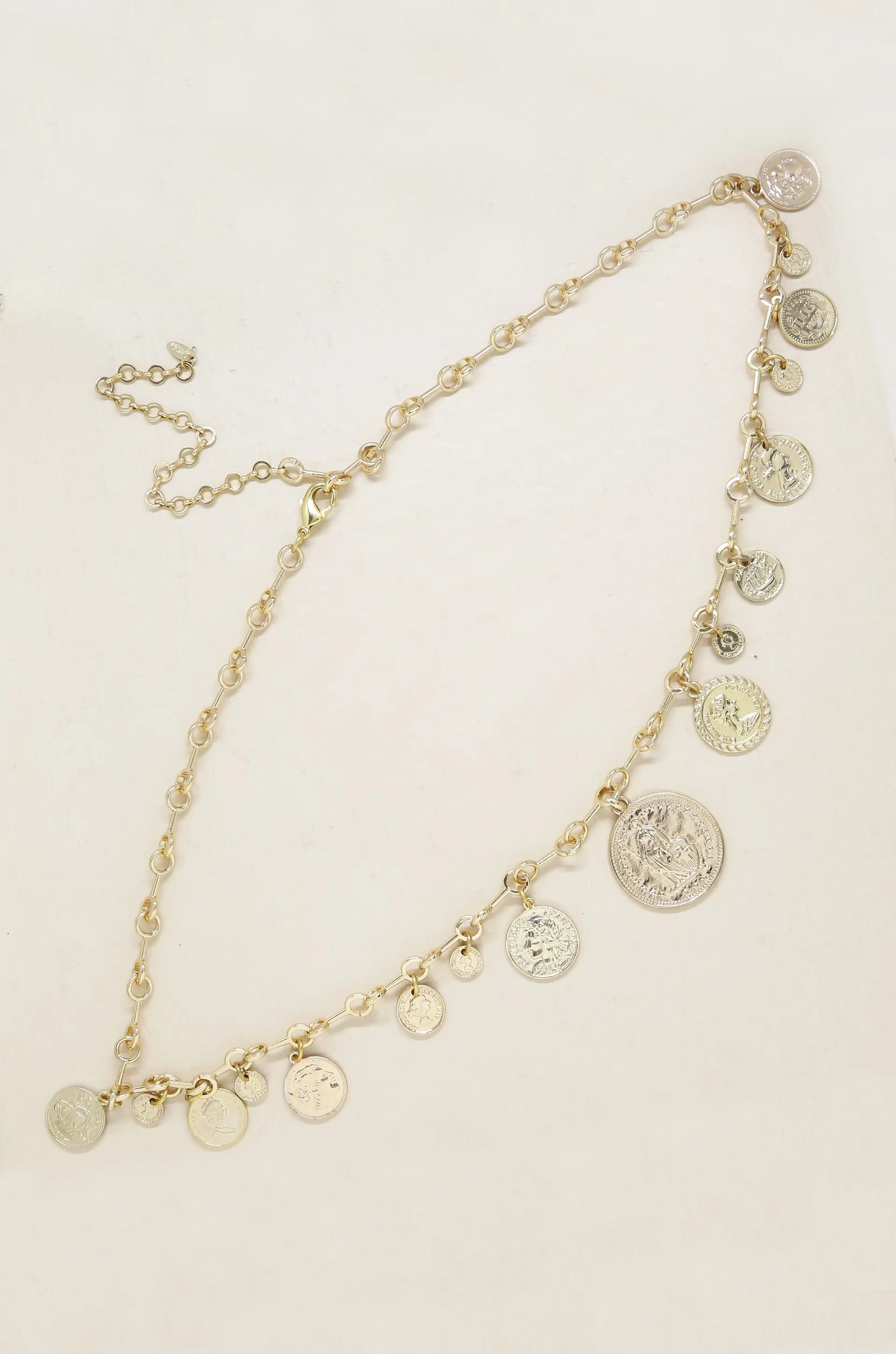 Gold Dangle Coin & Chain Belt