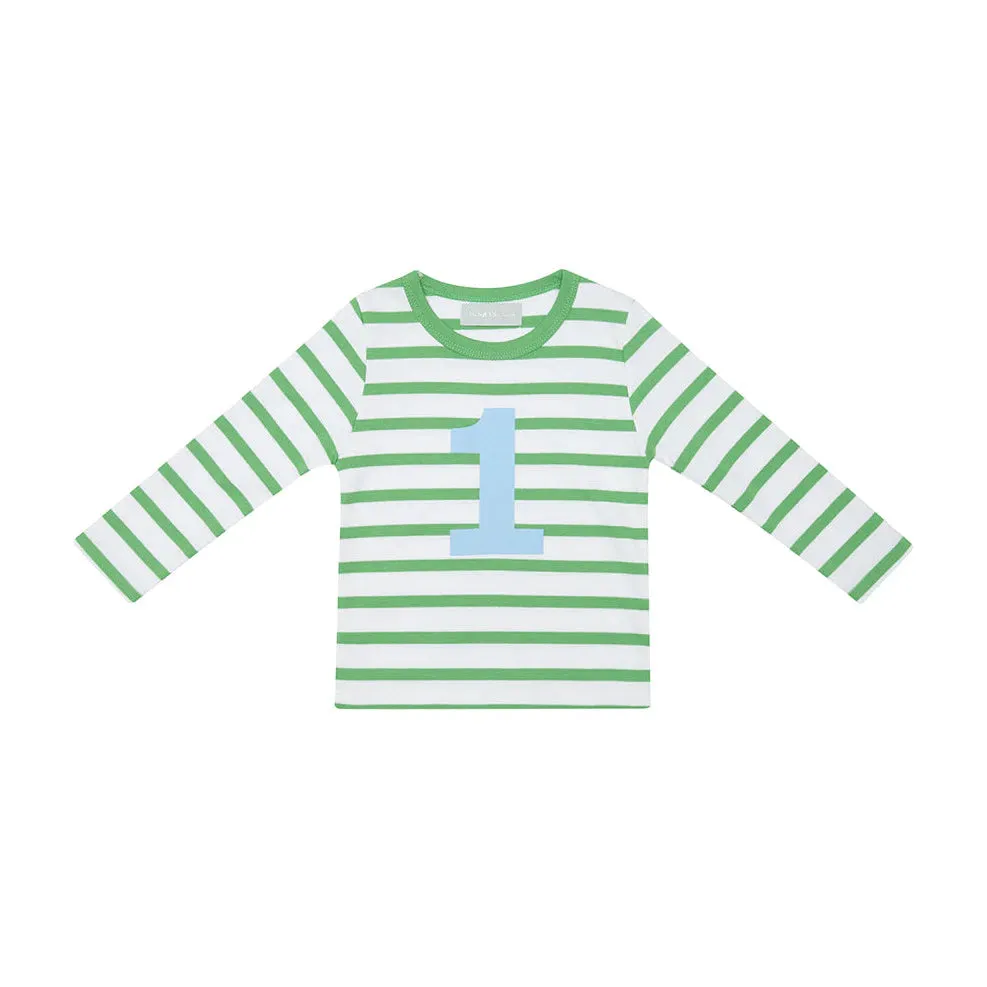 Grass Green and Blue Number Tee 1-4