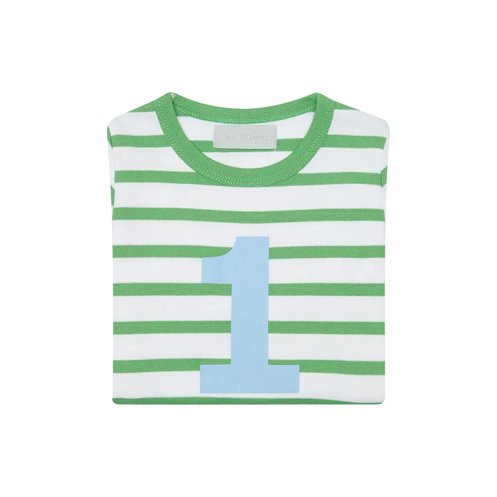 Grass Green and Blue Number Tee 1-4