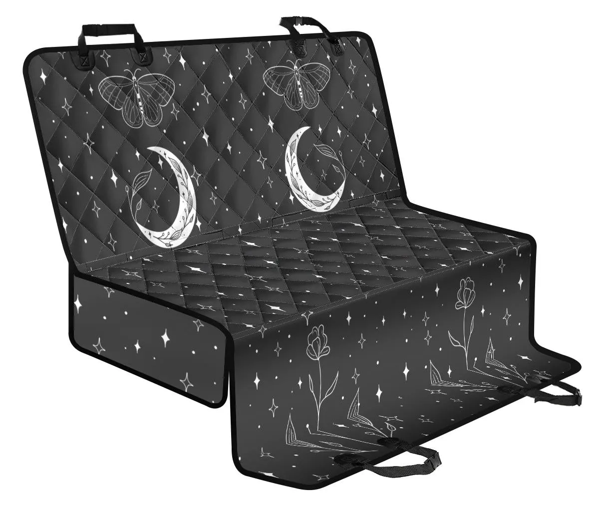 Gray Butterfly Moon Car Seat Cover for Back Seat (Pet Seat Cover)