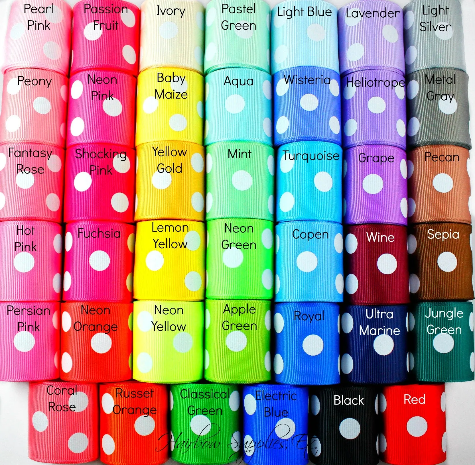 Grosgrain Ribbon - Polka Dots 1-1/2 inch