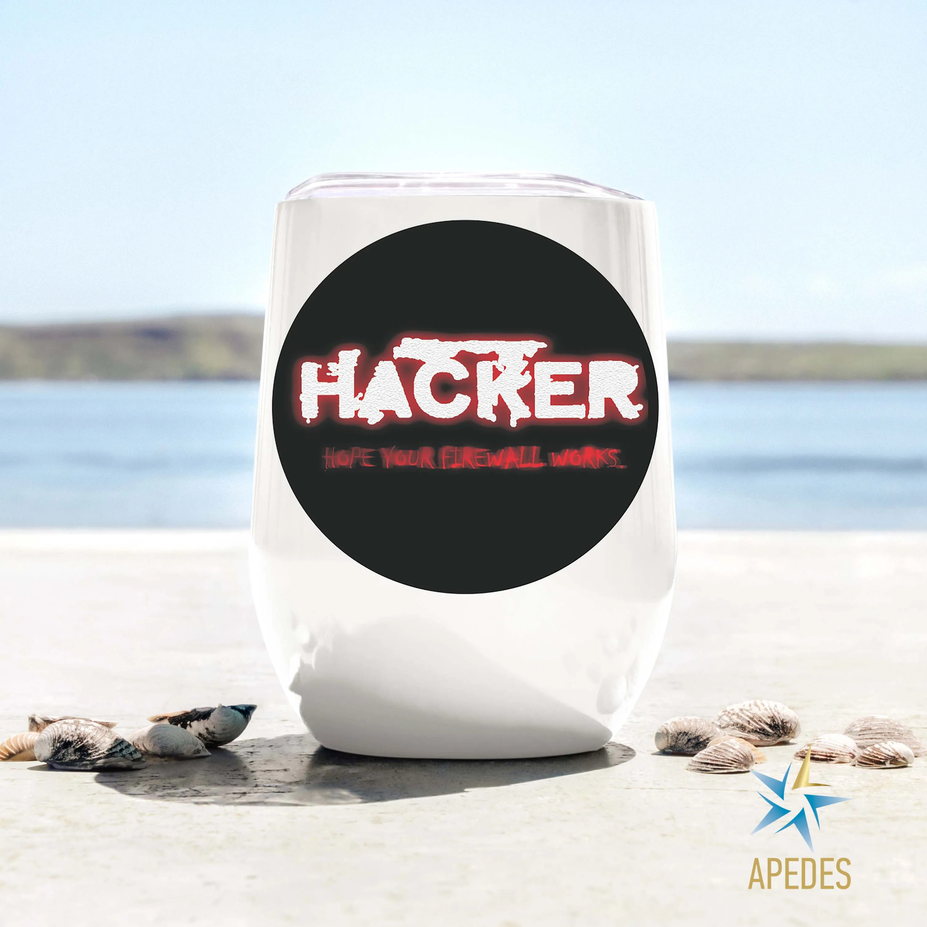 Hacker Firewall Stainless Steel Stemless Wine Cup 12 OZ