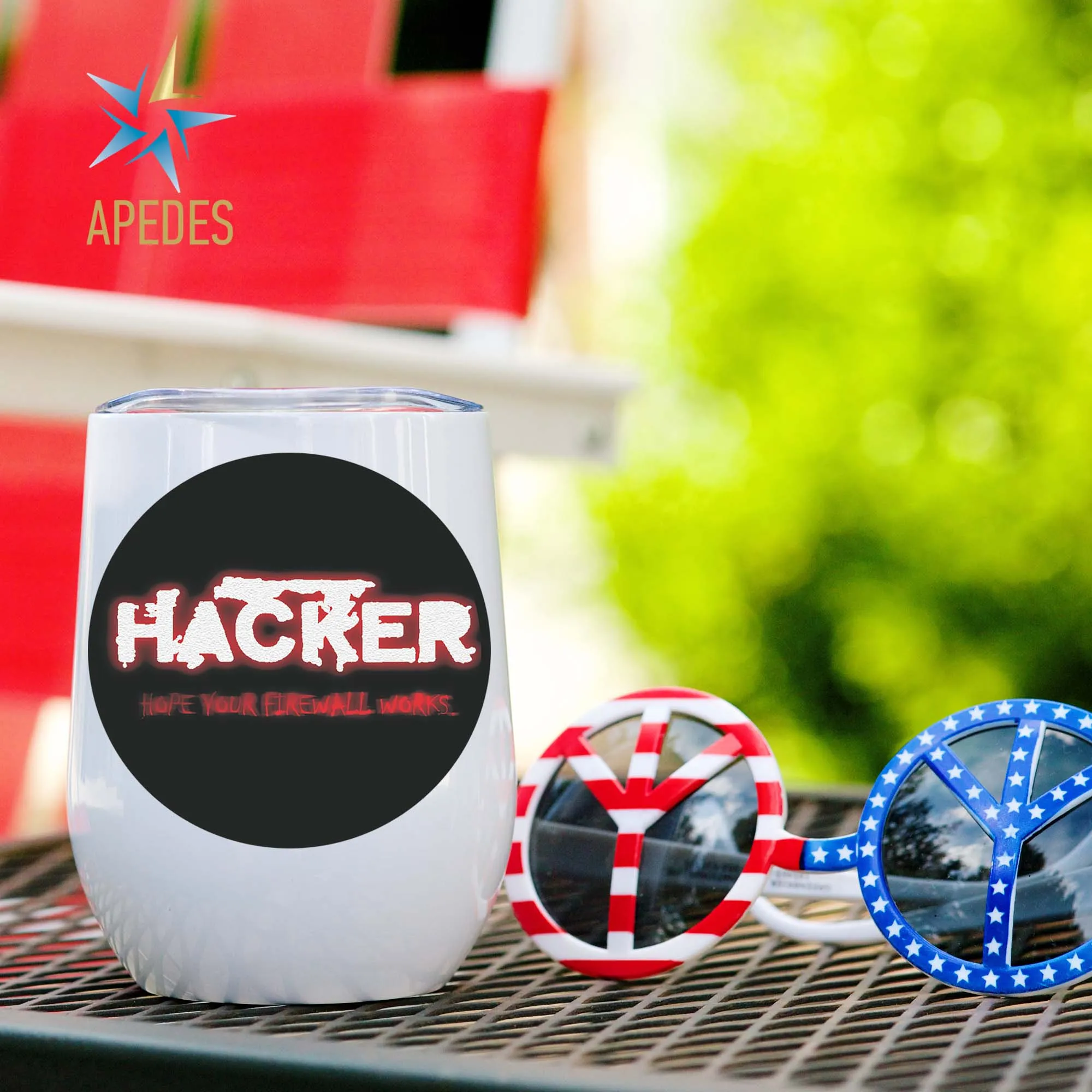 Hacker Firewall Stainless Steel Stemless Wine Cup 12 OZ