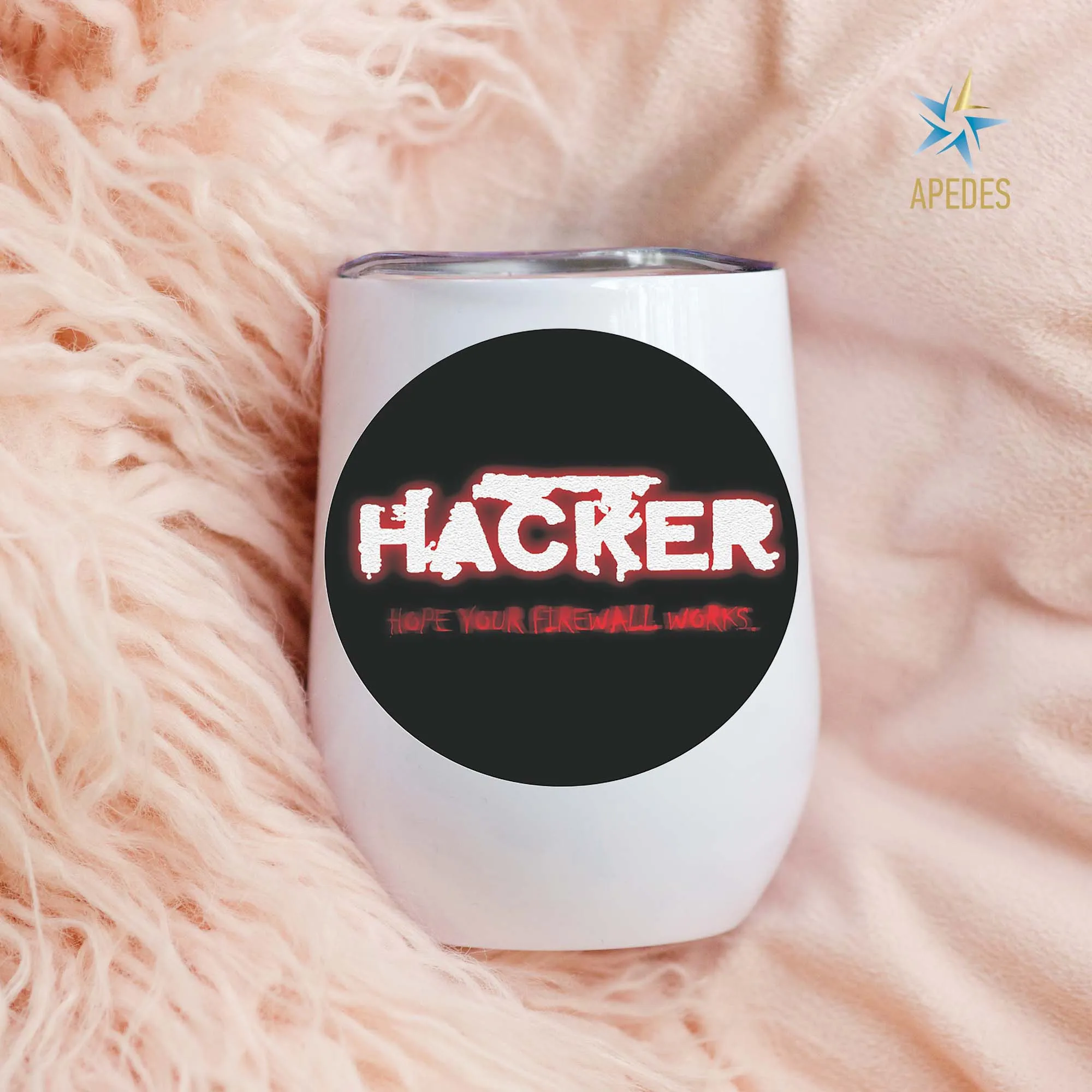 Hacker Firewall Stainless Steel Stemless Wine Cup 12 OZ
