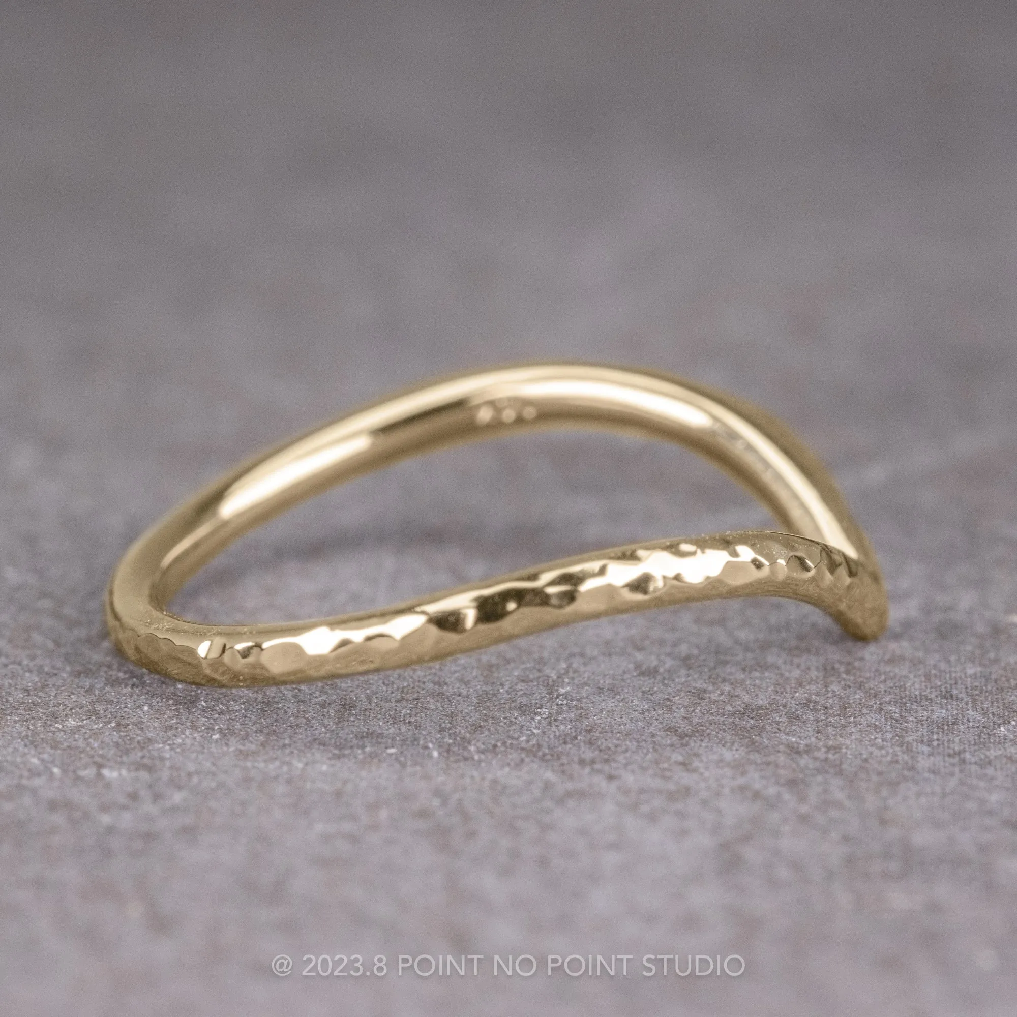 Hammered Vivian Wedding Band, 14k Yellow Gold