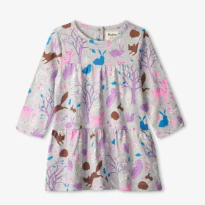 Hatley Happy Forest Baby Tiered Dress - Size 6-9 Months