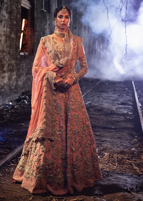 Heavily Embroidered Ivory Bridal Maxi for Walima #BN1237