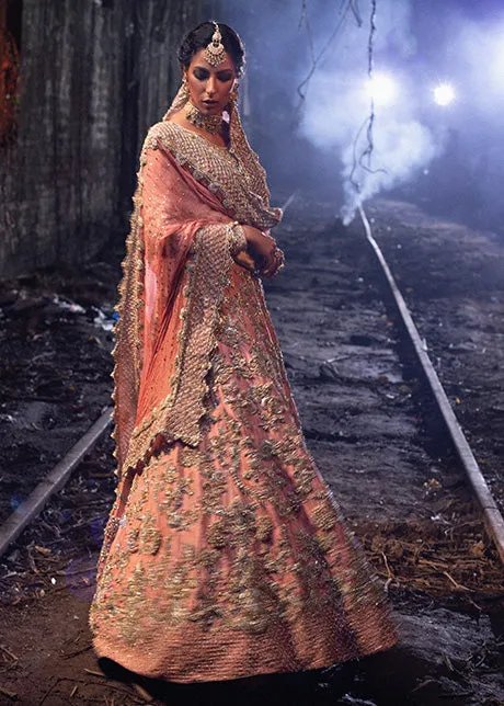 Heavily Embroidered Ivory Bridal Maxi for Walima #BN1237