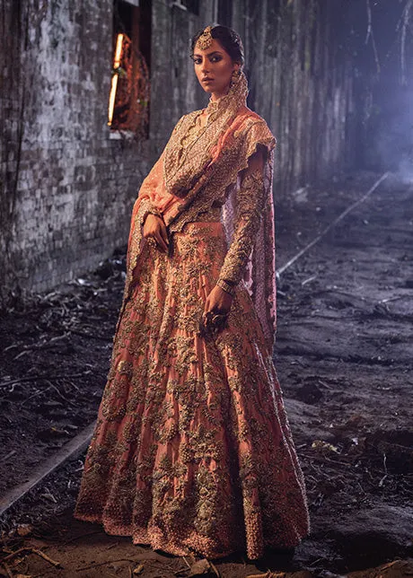Heavily Embroidered Ivory Bridal Maxi for Walima #BN1237