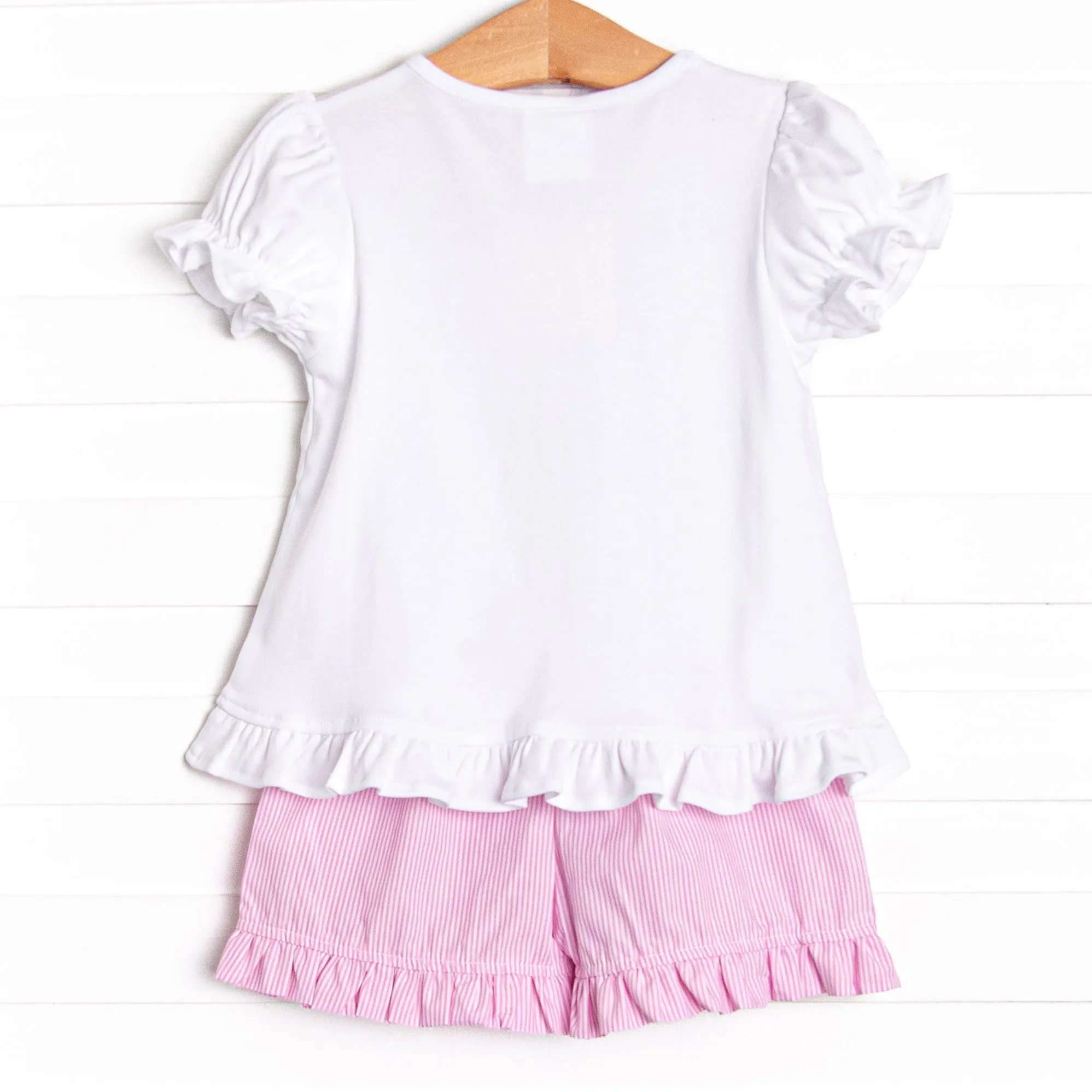 Ice Cream Truck Treats Smocked Ruffle Short Set, Pink