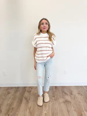 India Stripe Short Sleeve Sweater