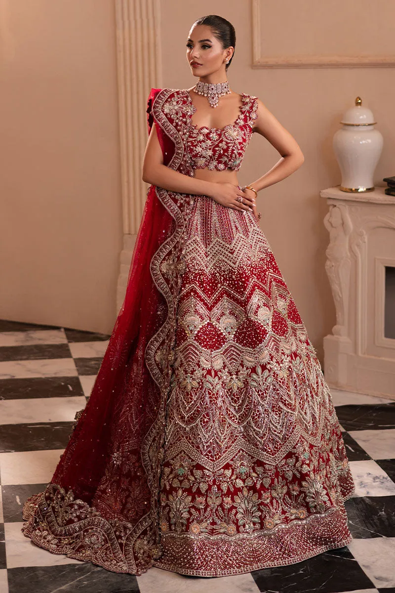 Indian Bridal Dress in Red Choli and Lehenga Style