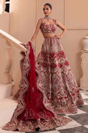 Indian Bridal Dress in Red Choli and Lehenga Style