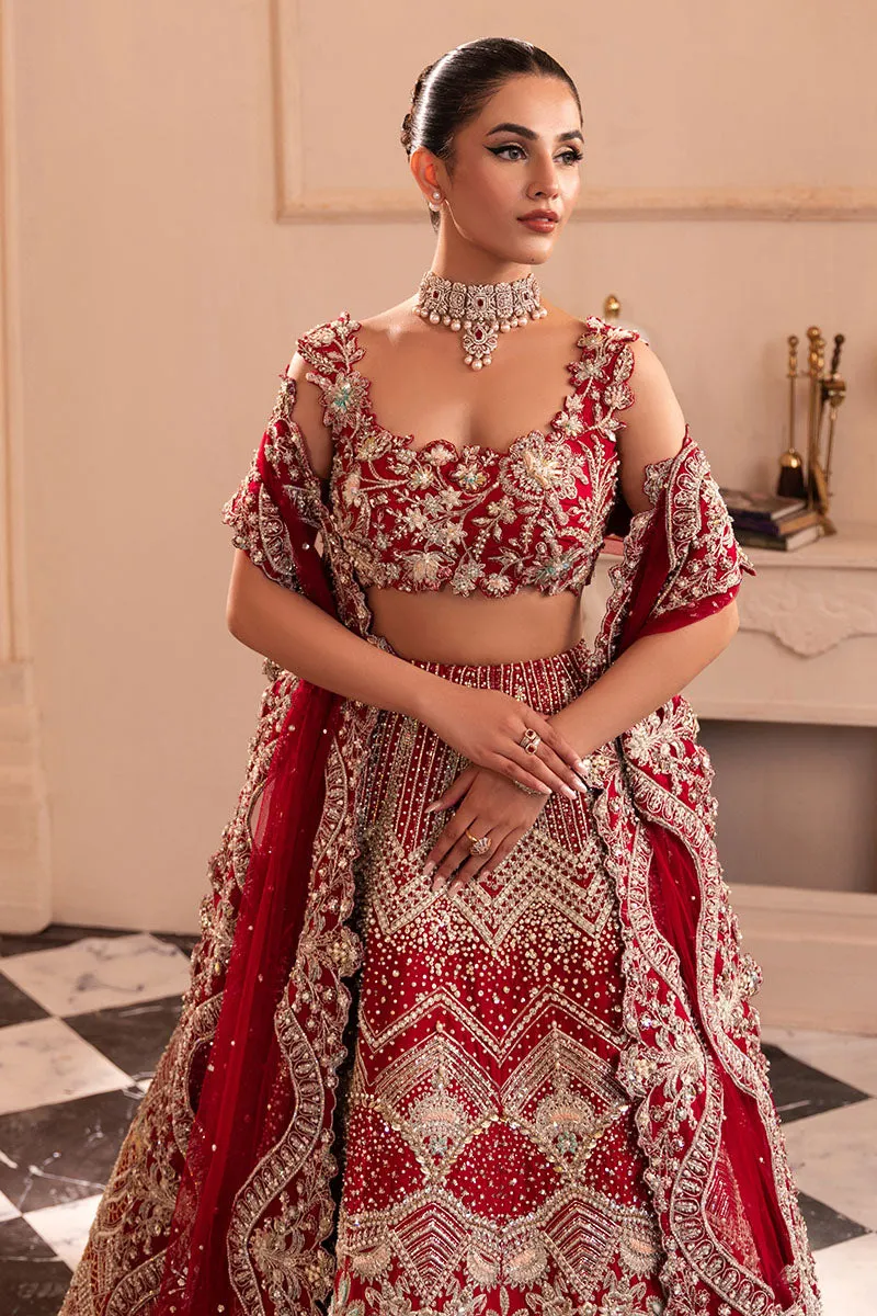 Indian Bridal Dress in Red Choli and Lehenga Style