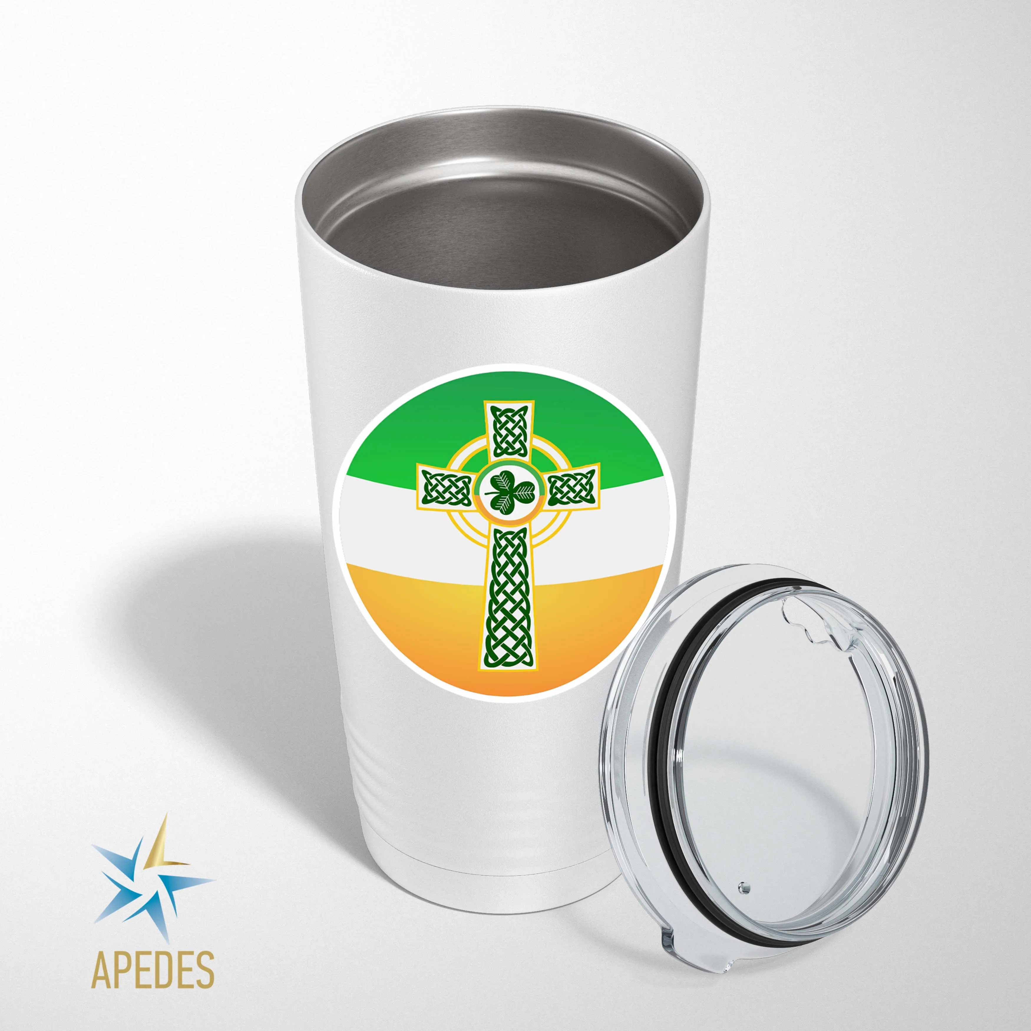 Irish Celtic Crest Ireland Flag Stainless Steel Tumbler 20 OZ