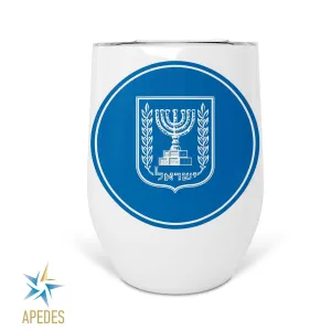 Israel Flag Stainless Steel Stemless Wine Cup 12 OZ