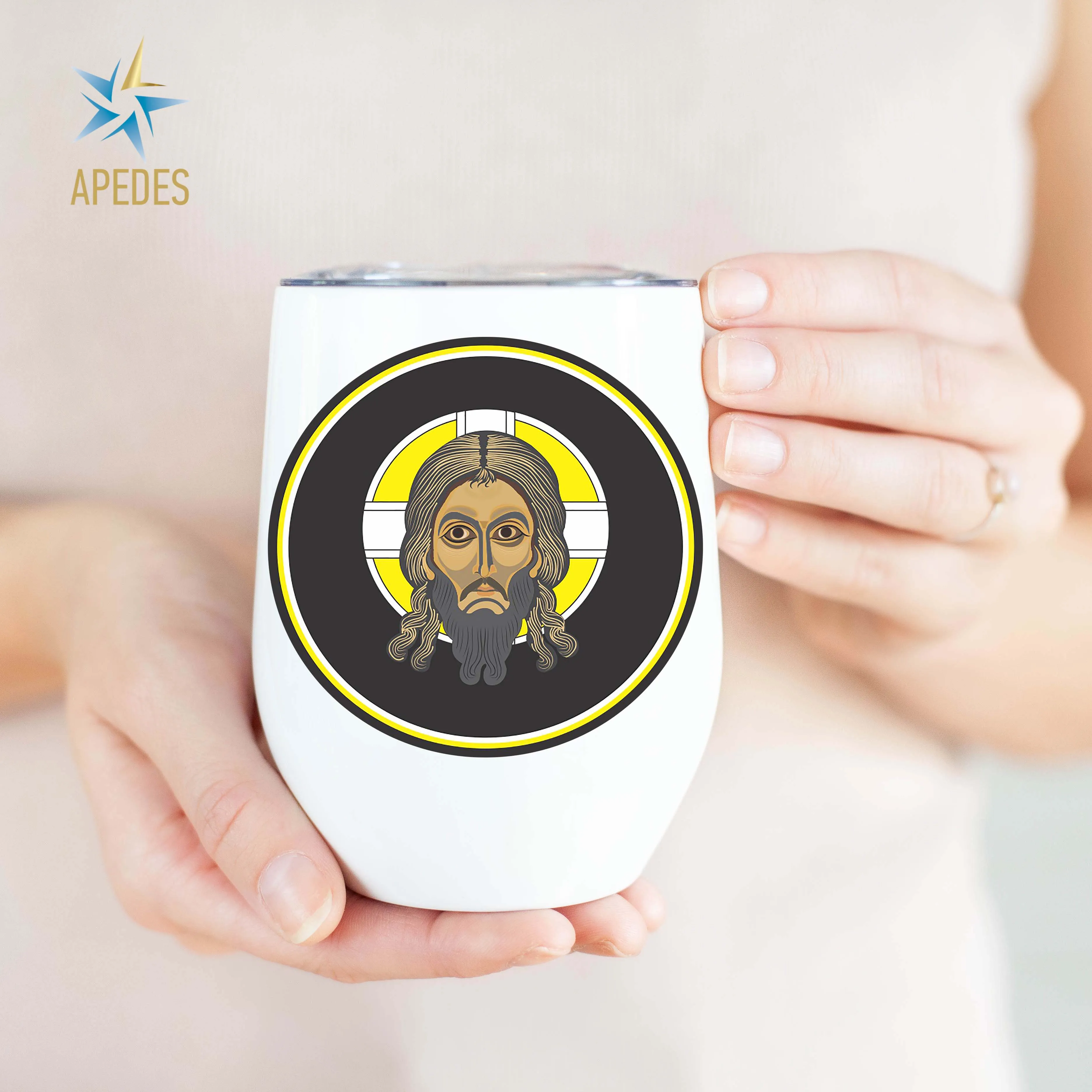 Khorugv Jesus Chistian Stainless Steel Stemless Wine Cup 12 OZ