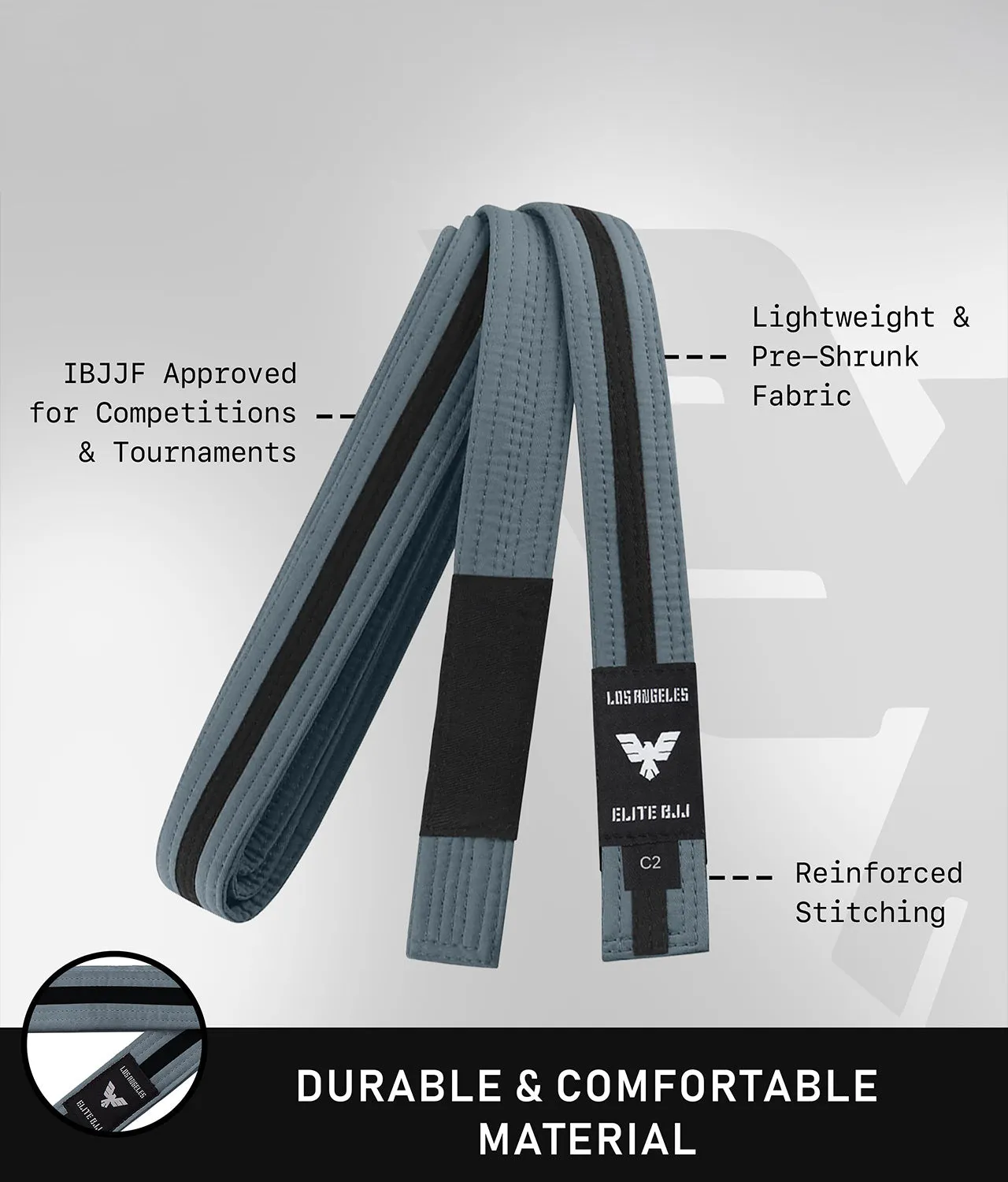 Kids' Brazilian Jiu Jitsu BJJ Gray/Black Belt