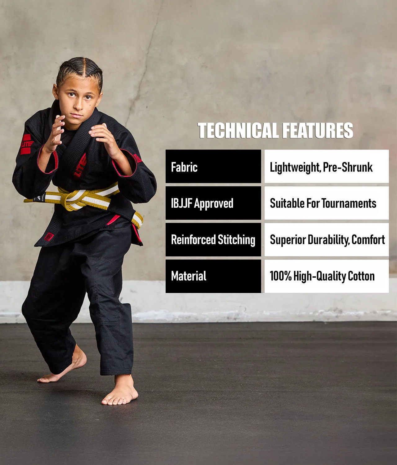 Kids' Brazilian Jiu Jitsu BJJ Yellow/White Belt