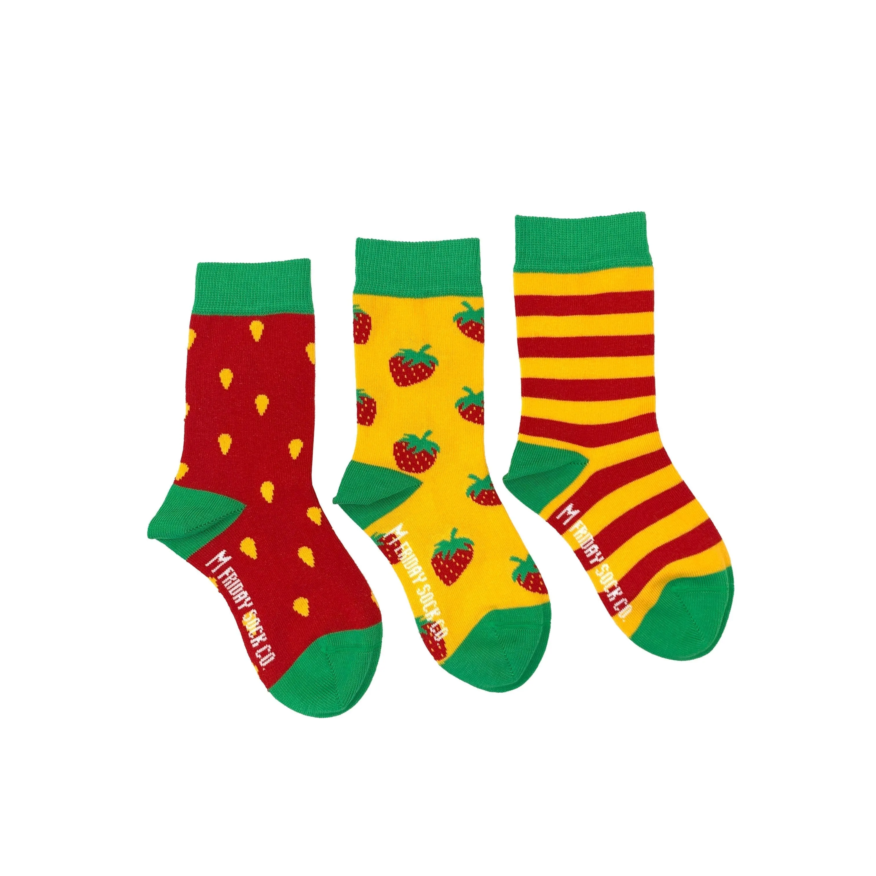 Kid's Inside Out Strawberry & Stripe Mismatched Socks - 1 Left Size 2-4 years