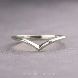 Knife Edge Vivian Wedding Band, 14k White Gold