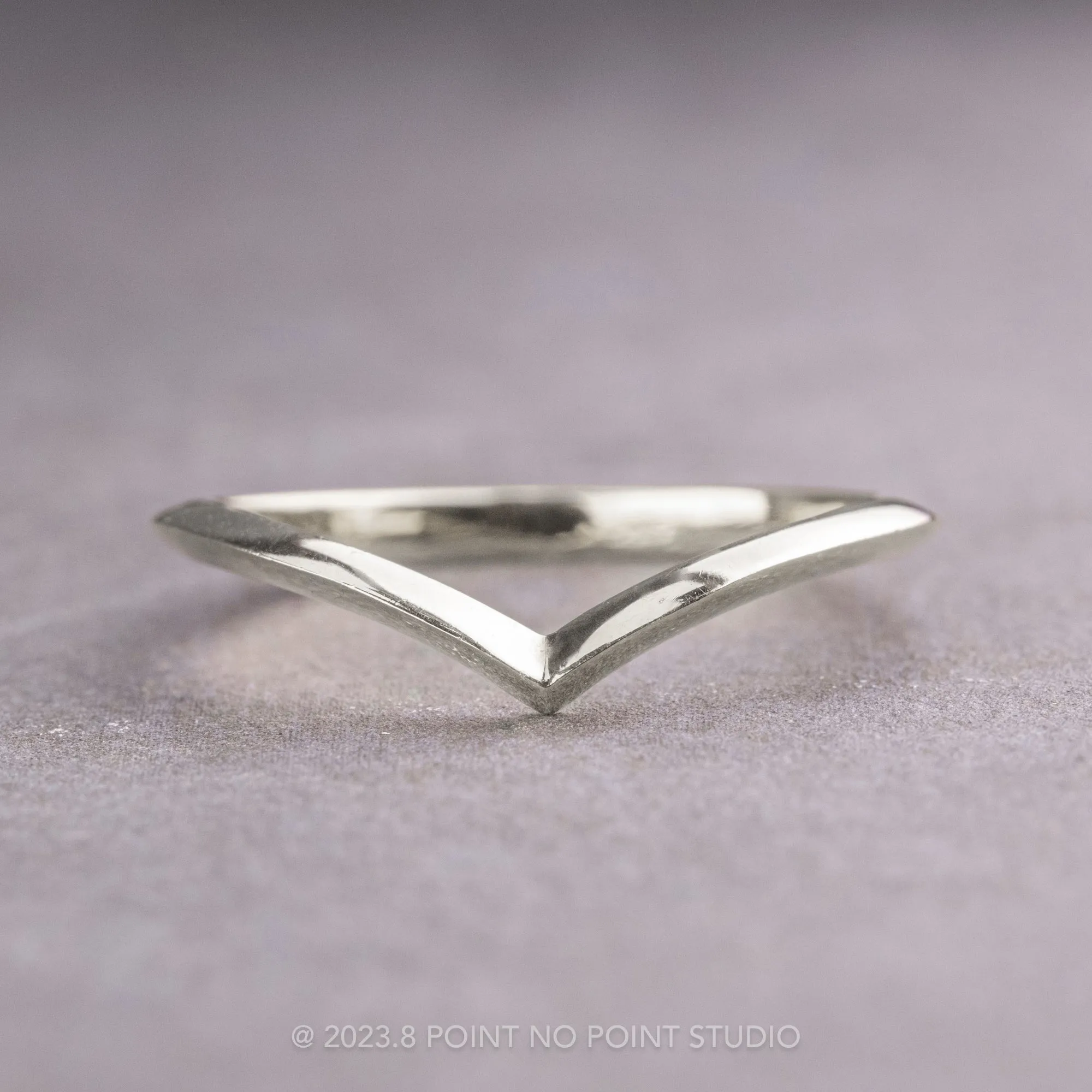 Knife Edge Vivian Wedding Band, 14k White Gold