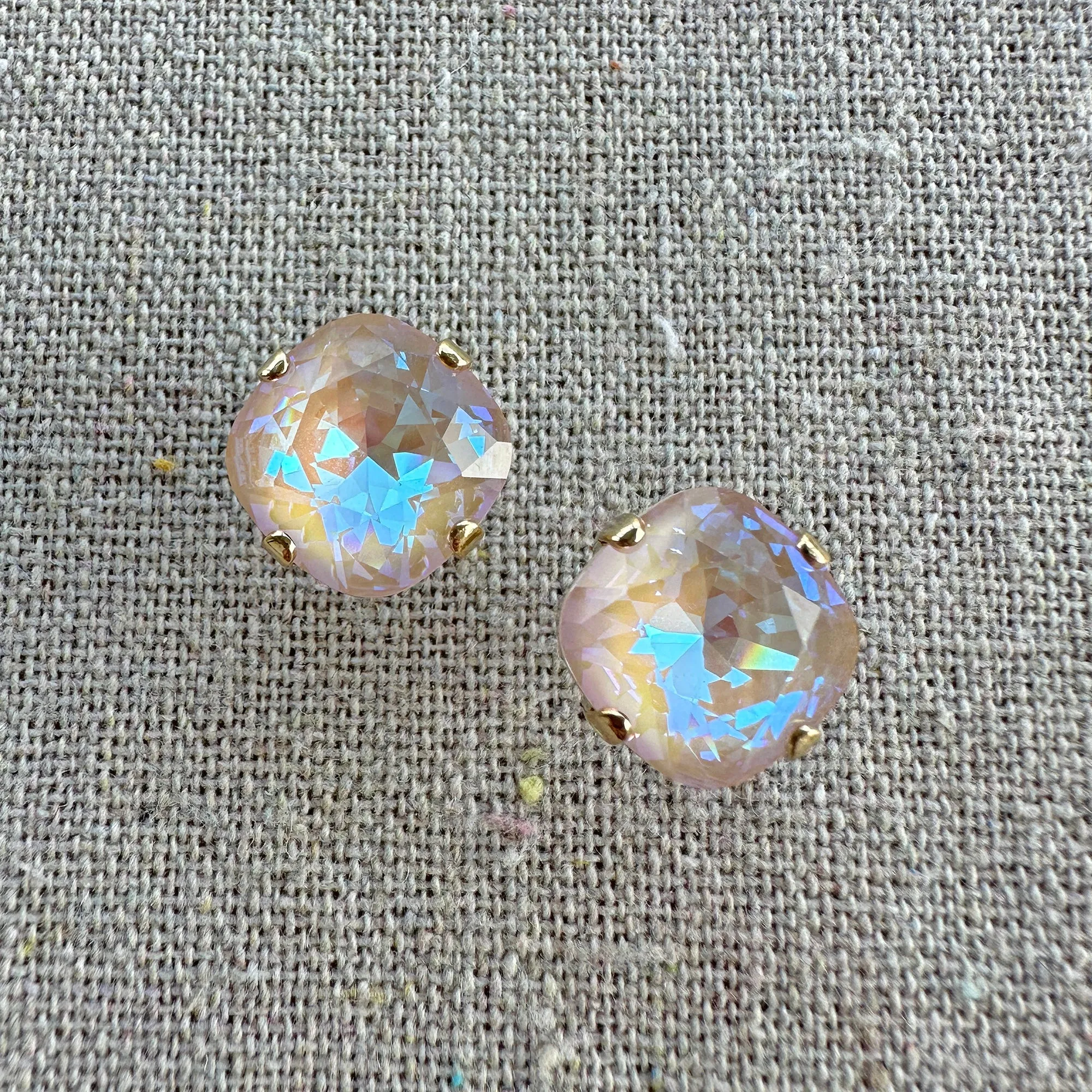 Large Cushion Post Earrings