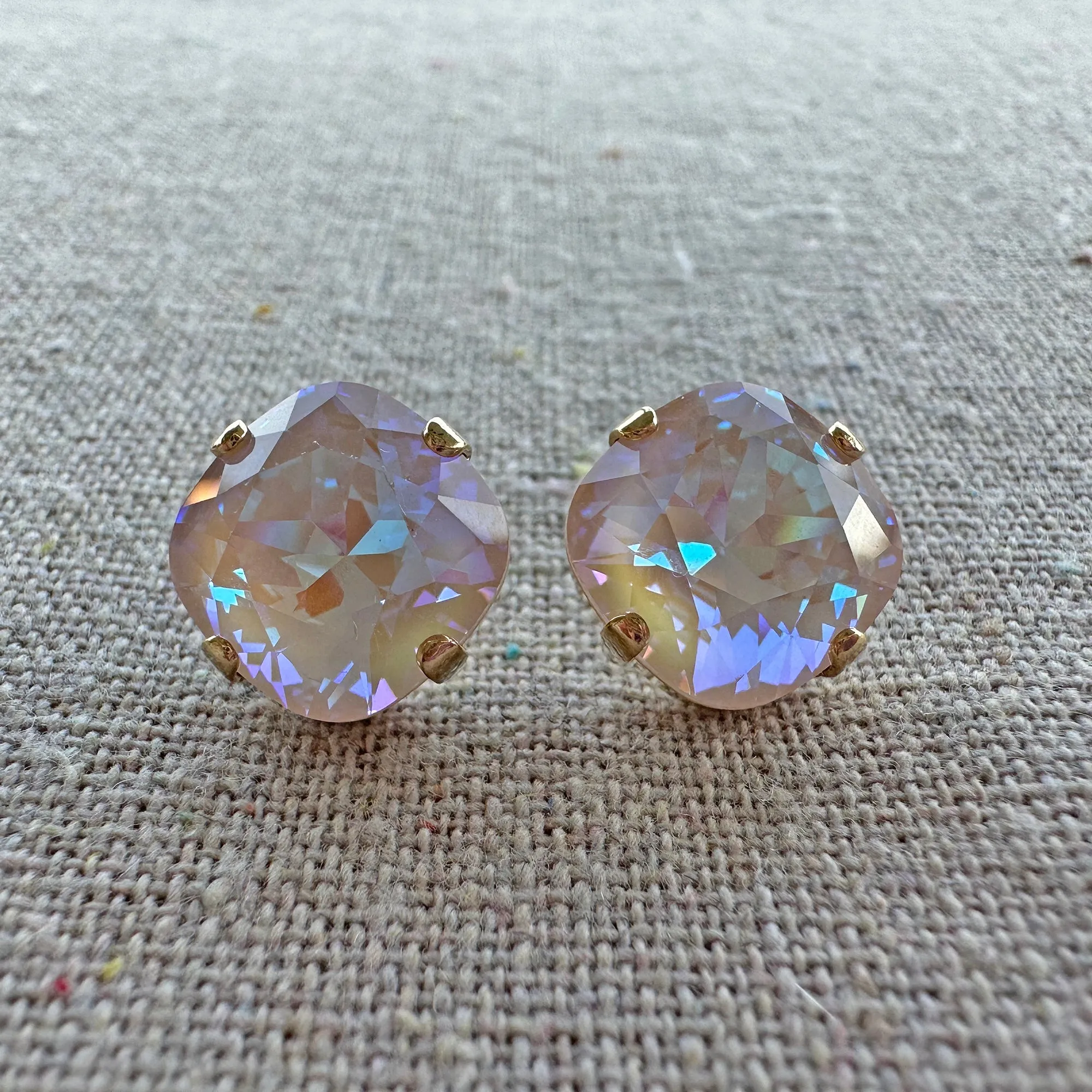 Large Cushion Post Earrings