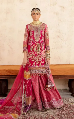 Latest Wedding Dress in Pink Sharara and Kameez Style