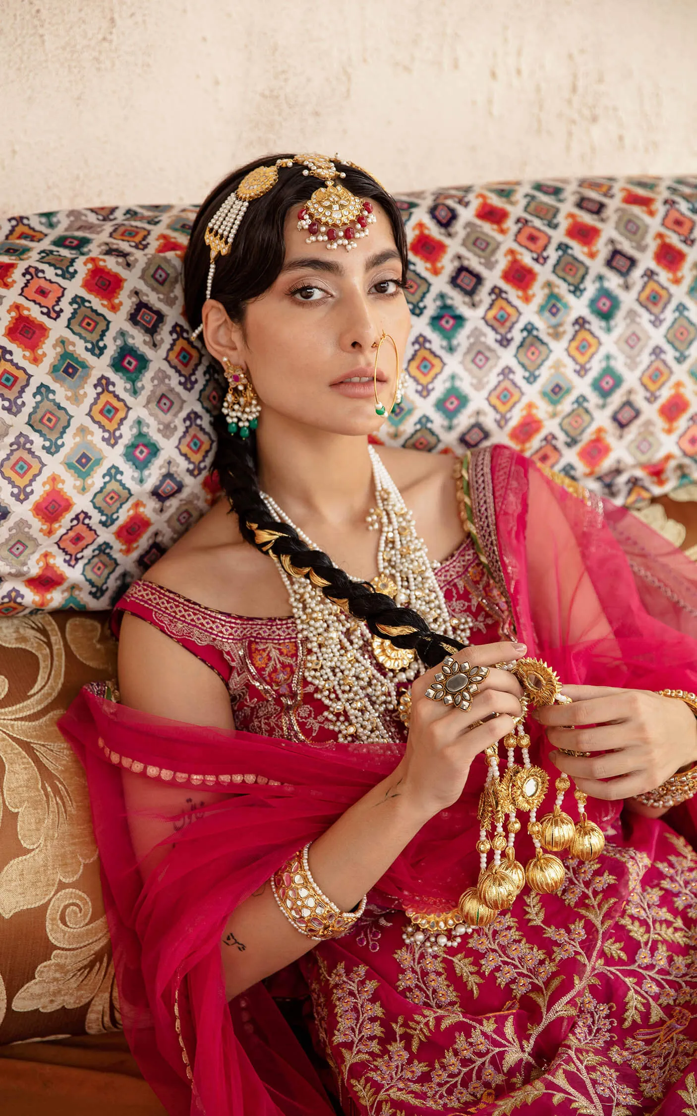 Latest Wedding Dress in Pink Sharara and Kameez Style
