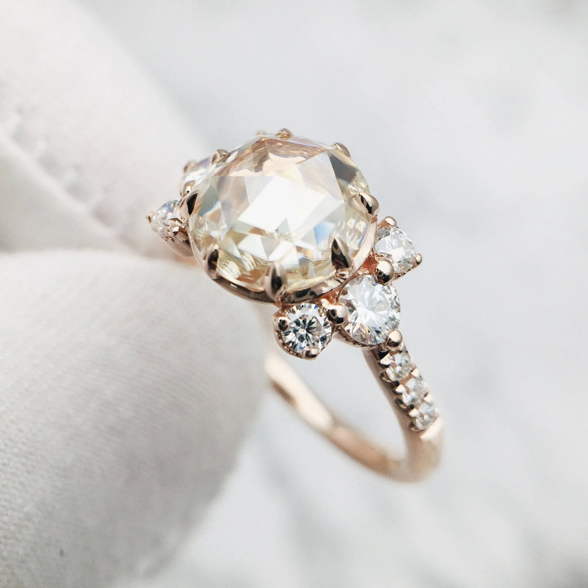 Light Yellow Diamond Rose Gold Ring