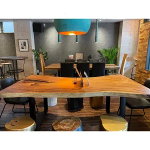 Live Edge Suar Table on Metal Legs