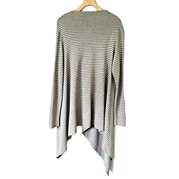 LYSLE WILHELMI M Artist Handmade Striped Lagenlook Asymmetrical Swing Jacket